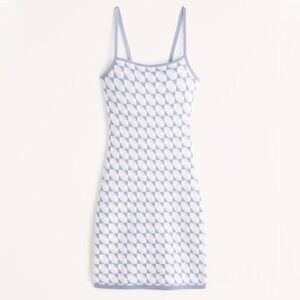 Abercrombie Blue Jacquard Open Back Dress Medium